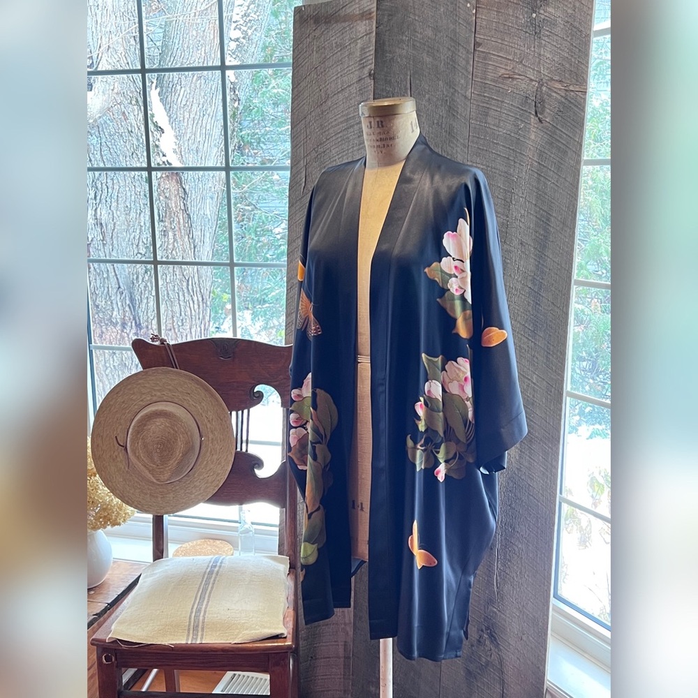 Silk Kimono Robe Plus Size